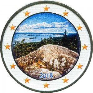 2 Euro 2018 Finland, Koli National Park (colorized) price, composition, diameter, thickness, mintage, orientation, video, authenticity, weight, Description