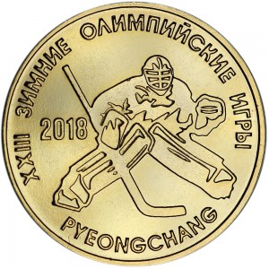 25 rubles 2017 Transnistria, XXIII Winter Olympic Games in South Korea Hockey price, composition, diameter, thickness, mintage, orientation, video, authenticity, weight, Description