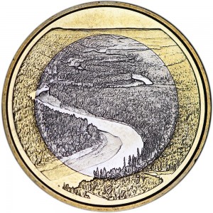 5 евро 2018 Финляндия, река Оланга цена, стоимость