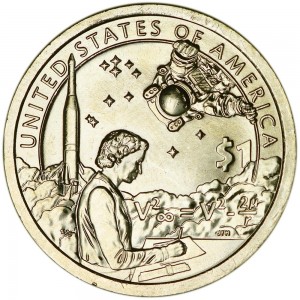 1 доллар 2019 США Сакагавея, Американские индейцы в космосе, двор D цена, стоимость