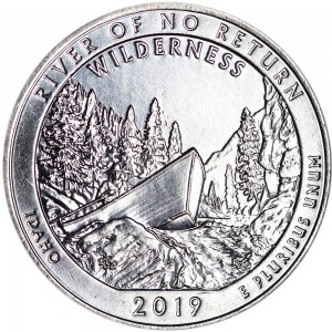 25 центов 2019 США Река нетронутой дикой природы (River of No Return Wilderness), 50-й парк, двор D цена, стоимость