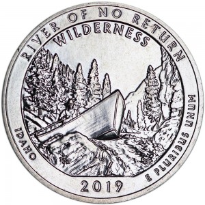 Quarter Dollar 2019 USA Frank Church River of No Return Wilderness 50th Park, mint mark S price, composition, diameter, thickness, mintage, orientation, video, authenticity, weight, Description