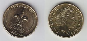 1 доллар 2008 Австралия 100 лет Скаутам цена, стоимость