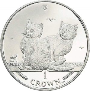 1 crown 2003 Isle of Man Balinese Kittens price, composition, diameter, thickness, mintage, orientation, video, authenticity, weight, Description