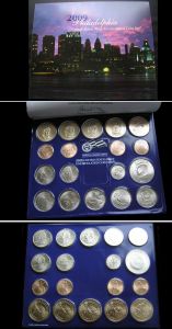 The 2009 Philadelphia, in a set of coins, which were released in this year at the Philadelphia mint price, composition, diameter, thickness, mintage, orientation, video, authenticity, weight, Description