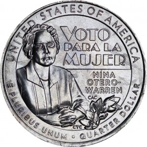 25 cents Quarter Dollar 2022 USA, American Women, Nina Otero-Warren, mint mark P
