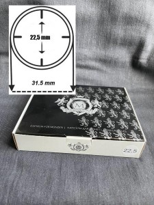 Schachtel mit 100 Stück 22,5 mm Kapseln, Kapseln fur muznen