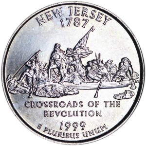 25 центов 1999 США Нью-Джерси (New Jersey) двор D цена, стоимость