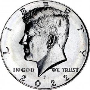 Half Dollar 2022 USA Kennedy mint mark P price, composition, diameter, thickness, mintage, orientation, video, authenticity, weight, Description