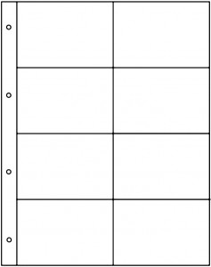 Sheet for tickets for metro cards and telephone cards for 8 cells, size OPTIMA, LKB-8, Russia
