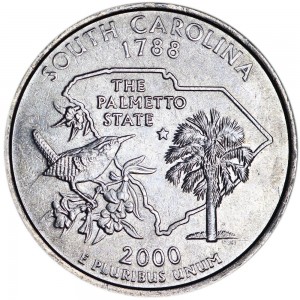 25 центов 2000 США Южная Каролина (South Carolina) двор P цена, стоимость