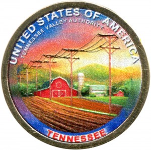 1 доллар 2022 США, Инновации США, Теннесси, Администрация Управление долины Теннесси (цветная)