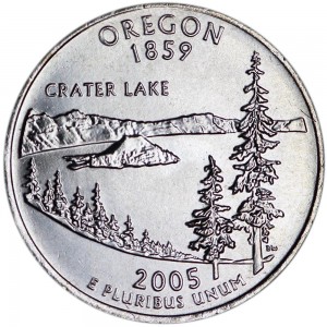 Quarter Dollar 2005 USA Oregon mint mark D price, composition, diameter, thickness, mintage, orientation, video, authenticity, weight, Description