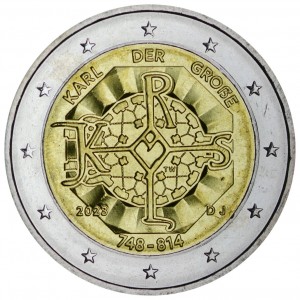 2 евро 2023 Германия, 1275 лет со дня рождения Карла Великого, двор J цена, стоимость