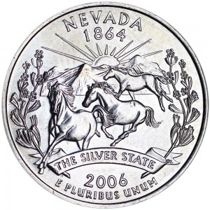 Quarter Dollar 2006 USA Nevada mint mark P price, composition, diameter, thickness, mintage, orientation, video, authenticity, weight, Description