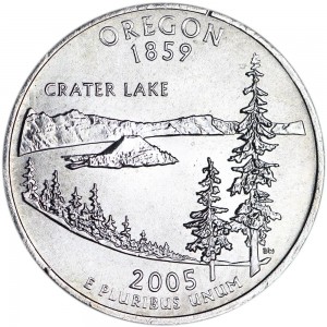 Quarter Dollar 2005 USA Oregon mint mark P price, composition, diameter, thickness, mintage, orientation, video, authenticity, weight, Description