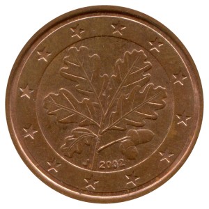 2 цента 2002 Германия, двор J, из обращения