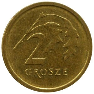 2 groszy 1990-2014 Poland, from circulation price, composition, diameter, thickness, mintage, orientation, video, authenticity, weight, Description