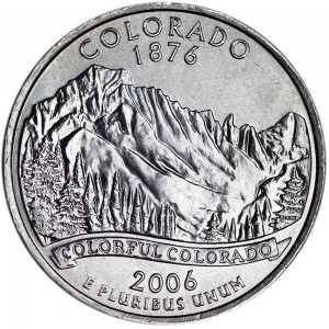 Quarter Dollar 2006 USA Colorado mint mark P price, composition, diameter, thickness, mintage, orientation, video, authenticity, weight, Description