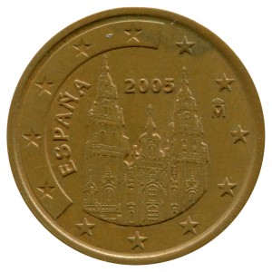 5 центов 1999-2009 Испания, регулярный чекан, из обращения цена, стоимость