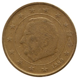 50 центов 1999-2006 Бельгия, регулярный чекан, из обращения цена, стоимость