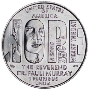 25 cents 2024 USA, American women, number 11, Pauli Murray, mint D