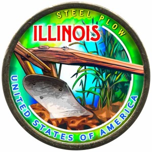1 dollar 2024 USA, Innovation, Illinois, Steel plow (color)