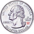 25 cents Quarter Dollar 2007 USA Montana (colorized)