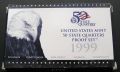 Набор 25 центов 1999 США, (1 пластина), пруф, двор S, никель