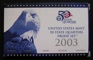A set of 2003 25 cents Proof Nickel price, composition, diameter, thickness, mintage, orientation, video, authenticity, weight, Description