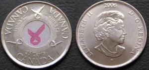 25 Cent 2006 Kanada Farbband Preis, Komposition, Durchmesser, Dicke, Auflage, Gleichachsigkeit, Video, Authentizitat, Gewicht, Beschreibung