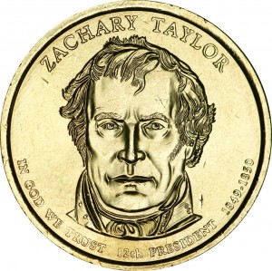 1 dollar 2009 USA, 12th president Zachary Taylor mint D price, composition, diameter, thickness, mintage, orientation, video, authenticity, weight, Description