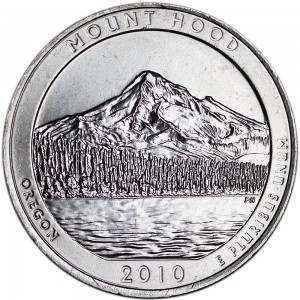 Quarter Dollar 2010 USA Mount Hood 5th National Park mint mark D price, composition, diameter, thickness, mintage, orientation, video, authenticity, weight, Description