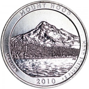 Quarter Dollar 2010 USA Mount Hood 5th National Park mint mark P price, composition, diameter, thickness, mintage, orientation, video, authenticity, weight, Description