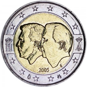 2 euro 2005, Belgium, Belgium–Luxembourg Economic Union price, composition, diameter, thickness, mintage, orientation, video, authenticity, weight, Description