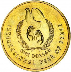 1 доллар 1986 Австралия Международный год Мира #D цена, стоимость