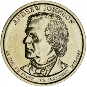 1 dollar 2011 USA, 17th president Andrew Johnson mint D price, composition, diameter, thickness, mintage, orientation, video, authenticity, weight, Description