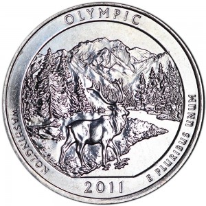 Quarter Dollar 2011 USA Olympic 8th National Park mint mark P price, composition, diameter, thickness, mintage, orientation, video, authenticity, weight, Description
