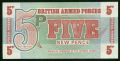 5 новых пенсов 1972 Великобритания, Британские Вооруженные Силы, банкнота, хорошее качество XF