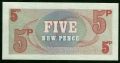 5 новых пенсов 1972 Великобритания, Британские Вооруженные Силы, банкнота, хорошее качество XF