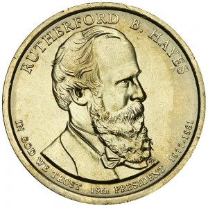 1 dollar 2011 USA, 19th president Rutherford B. Hayes mint P price, composition, diameter, thickness, mintage, orientation, video, authenticity, weight, Description