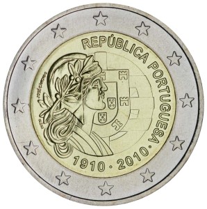 2 евро 2010 Португалия, 100 лет Португальской Республике