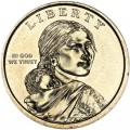 1 dollar 2009 USA Native American Sacagawea, Three sisters, colorized