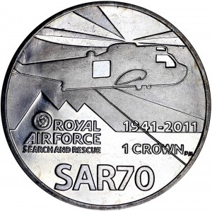 1 crown 2011 Falkland Islands Royal Air Force price, composition, diameter, thickness, mintage, orientation, video, authenticity, weight, Description