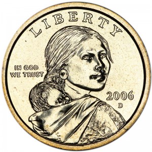 1 доллар 2006 США Сакагавея, двор D