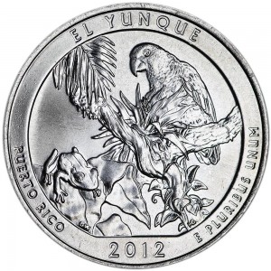 25 центов 2012 США "Эль-Юнке" (El Yunque) 11-й парк двор D цена, стоимость