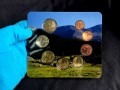 Setze Euromünzen Andorra 2017 (8 Münzen) in eine Blisterpackung