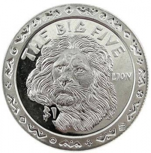 1 dollar 2001 Sierra Leone "Big Five", Lion price, composition, diameter, thickness, mintage, orientation, video, authenticity, weight, Description