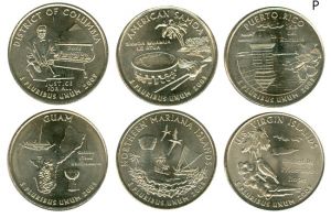 Set of Quarter Dollars districts 2009 USA 6 coins mint mark P price, composition, diameter, thickness, mintage, orientation, video, authenticity, weight, Description