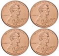 A set of 1 cent 2009 USA, 4 coins, a series of Bicentennial of Lincoln birth, mint mark D